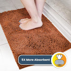 Muddy Mat® Shown on TV – Super Absorbent Microfiber Dog Door Mat for Muddy Paws, Non-Slip Washable Pet Rug, Quick Dry Chenille Entryway Carpet, Machine Washable Indoor Outdoor mat, Orange 30"x19"