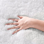 Zentavio White Area Rugs for Bedroom Soft Living Room Rugs 4x6 Fluffy Furry Shag Aesthetic Carpet Plush High Pile Floor Rug for Nursery Kids Room Dorm Home Decor