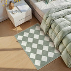 Lahome Checkered Washable 2x3 Green Kitchen Rugs Non Slip, Small Printed Indoor Door Mat for Entryway, Moroccan Trellis Ultra-Thin Throw Carpet for Bedroom Laundry Entrance Decor (2'x3',Green)