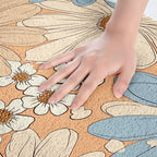 Erosebridal Girls Groovy Flower Bathroom Rugs for Kids Teens Two Groovy Party Decorations Bath Mat Pastel Rainbow Floral Non Slip Bath Rugs Botanical Plants Theme Fluffy Plush Rugs 20x32