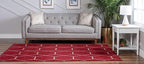 Unique Loom Trellis Frieze Collection Area Rug - Geometric (10' x 14' 1", Red/ Ivory)