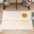 Boho Sun Area Rugs 5x8ft, Minimalist Sunburst Living Room Carpet, Geometric Solar Decorative Carpet Protect Floor for Bedroom Men Office Hardwood Floors