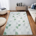4X6 Rug Boho Washable, Modern Abstract Area Rugs for Bedroom Entryway Living Room Bedside Low-Pile, Small Throw Floor Carpet Non Slip Ultra-Thin Soft Indoor Light Green