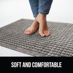 GORILLA GRIP Front Door Mat, Indoor Outdoor Ultra Absorbent HydroAbsorb Doormat, Absorbs Up to 1.7 Cups of Water, Stain and Fade Resistant, Rubber Backing Doormats, Captures Dirt, 29x17 Charcoal
