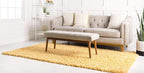 Unique Loom Davos Shag Collection Area Rug - Solid (9' x 12' Rectangle, Sun Yellow)