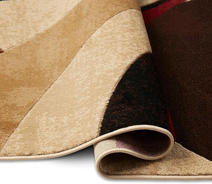 Home Dynamix Tribeca Slade Modern Area Rug, Abstract Brown/Red 39"x55"