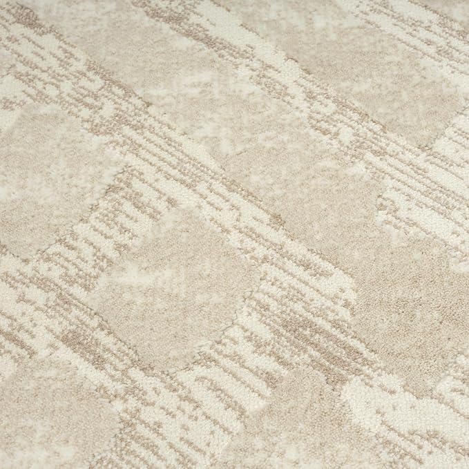 Abani Terra Cream Area Rug for Living Room, Bedroom - Rustic Modern Pattern - 6' x 9' - Durable & Easy to Clean