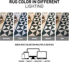 Rugshop Geometric Diamond Washable Non Slip Runner Rug 2' x 8' Cream