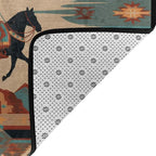 Horse Western Boho Ethnic Style Area Rug Washable Outdoor Rugs Anti-Slip Soft Carpet Entryway Indoor Door Mat for Bedroom,Living Room,Porch,Terrace and Entrance Decor 8'x 5'