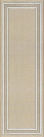 Beverly Rug Non Slip Area Rugs 2x5 Modern Bordered Non Skid Rubber Backing Soft Runner Rug for Living Dining Room Easy to Clean Non Shedding Kitchen Bedroom Indoor Carpet 2 x 5 Beige
