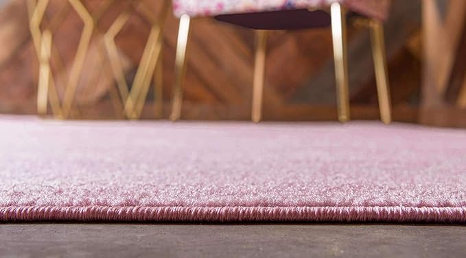 Unique Loom Trellis Frieze Collection Area Rug - Geometric (5' Square, Light Pink/ Ivory)