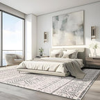 Rugshop Geometric Boho Large Area Rug – Gray Tribal Pattern, Perfect for Living Room, Bedroom, Dining Room, 7'10" x 10'