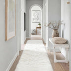 2x6 Solid Fluffy White Area Rug – Washable, Durable, Small Bedroom Runner Rug, Non-Slip Shag Rugs for Hallway, Living Room, Bedroom, Bedside, Dorms, Kids Room, Nursery Rooms, Soft Indoor Carpet