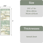 GENIMO Runner Rug Non Slip 2'6"x7', Washable Rug Runner for Hallways Kitchen, Abstract Modern Kitchen Rugs, Low Pile Lightweight Carpet Runners for Entryway, Bedroom, Laundry, Light Green
