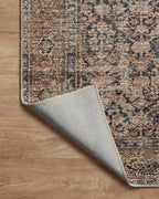 Loloi Amber Lewis Billie Collection, Ink & Salmon 7'-6" x 9'-6" Area Rug – Antique & Distressed Accent Rugs for Living Room, Bedroom, Entryway & Hallway, No Shed High Traffic Area Home Decor Rug