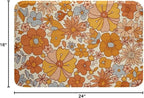 Erosebridal Hippie Flower Bath Mat Groovy Birthday Decorations Non Slip Bath Rugs Cute Rainbow Floral Super Cozy Bathroom Rug 16x24 for Girls Women Bedroom Decor Retro 70s Theme Bathroom Accessories