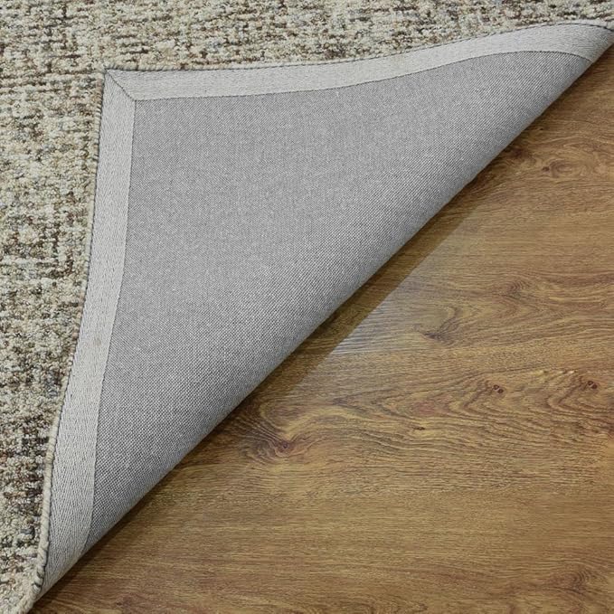 Hand Tufted Wool ECO-Friendly Area Rugs - 5'x8', Rectangle Shape, Dark Brown & Beige, Solid Plain Design, High Pile Handmade Area Rugs for Living Room, Bed Room (KWC111)