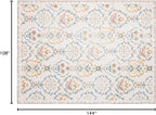 Phantoscope Washable Area Rug 9'x12' Non-Slip, Vintage Floral Boho Rugs for Living Room, Bedroom, DiningRoom, Soft Botanical Moroccan Pattern, Low-Pile Foldable Floor Carpet, Ivory Pink/Boho Garden