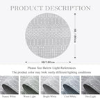 Lahome Moroccan Round Rugs 6Ft Washable Circle Area Rug for Living Room Grey Non-Slip Stain Resistant Dining Room Rug Large Circle Rug, Modern Geometric Print Indoor Round for Bedroom Entryway