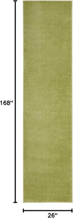 Nourison Home Nourison Essentials Green 2'2" x 14' Area Rug - Easy Clean, Non Shedding, Bed Room, Living Room, Dining Room, Kitchen (14' Runner)