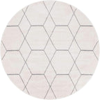 Unique Loom Trellis Frieze Collection Area Rug - Geometric (5' 1" Round Ivory/Gray)