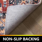 Moroccan Trellis Hallway Runner Rug Non-Slip Washable Geometric Standing Mats Anti-Fatigue Long Farmhouse Kitchen Mat Soft Low-Pile Distressed Area Rugs for Bathroom,Bedroom,Laundry 2' X 8'