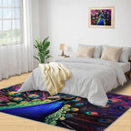 Peacock Rugs for Bedroom - 2x3 Area Rug - Watercolor Peacock Rugs for Living Room, Abstract 3D Animal Rug, Non-Slip Washable Home Decor Carpet