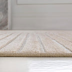 JONATHAN Y Hallie High-Low Curve Beige/Cream 5x8 Indoor/Outdoor Area Rug, Minimalist Geometric, Pet Friendly, for Patio, Backyard, Living Room, Bedroom, Office, Hose-Washable (SCN100D-5)