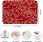 Dragon Bath Rugs Microfiber Bathroom Mat Soft Plush Shaggy Shower Mat for Bathroom Fluffy Comfortable Water Absorbent Carpet Non-Slip Machine Washable 20"X30"