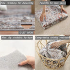 4x6 Vintage Washable Thin Area Rug Tangerine Traditional Floor Cover Foldable Indoor Distressed Non Slip Carpet Floral Print Mat Bedroom Living Room Bathroom