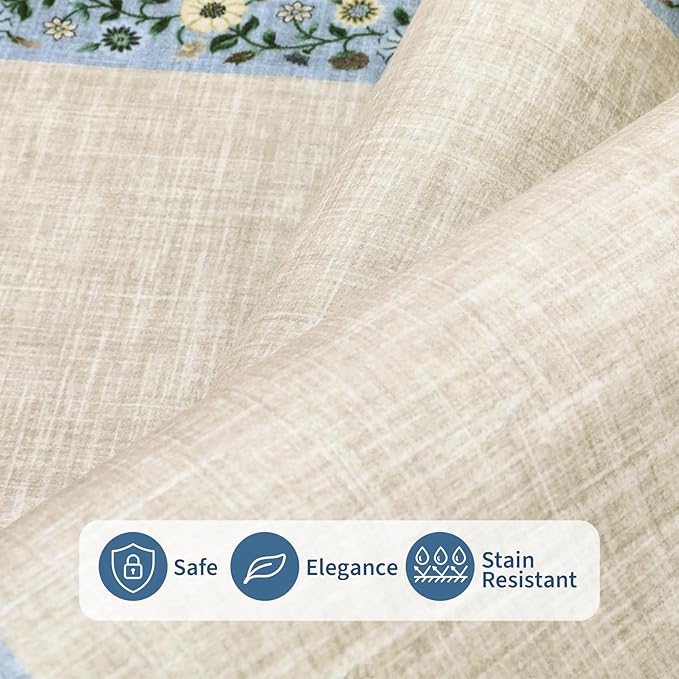 GarveeHome Washable Living Room Rug 9x12 Floral Bordered Area Rugs Soft Thin Indoor Carpet for Bedroom Modern Throw Aesthetic Mat Non Slip Stain Resistant Carpet for Dining Room Office, Beige