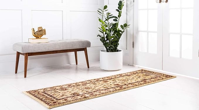 Unique Loom Voyage Collection Traditional Oriental Classic Intricate Design Area Rug (2' 7 x 10' 0 Runner, Ivory/Gold)