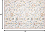 Phantoscope Washable Area Rug 5'x7' Non-Slip, Vintage Floral Boho Rugs for Living Room, Bedroom, DiningRoom, Soft Botanical Moroccan Pattern, Low-Pile Foldable Floor Carpet, Ivory Pink/Boho Garden