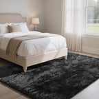 Fluffy Rug Shaggy Area Rug, Black 8x10 Area Rugs for Living Room, Large Shag Area Rugs for Bedroom Kids Room Home Decor, Upgrade Anti-Skid Rectangular Fuzzy Rugs