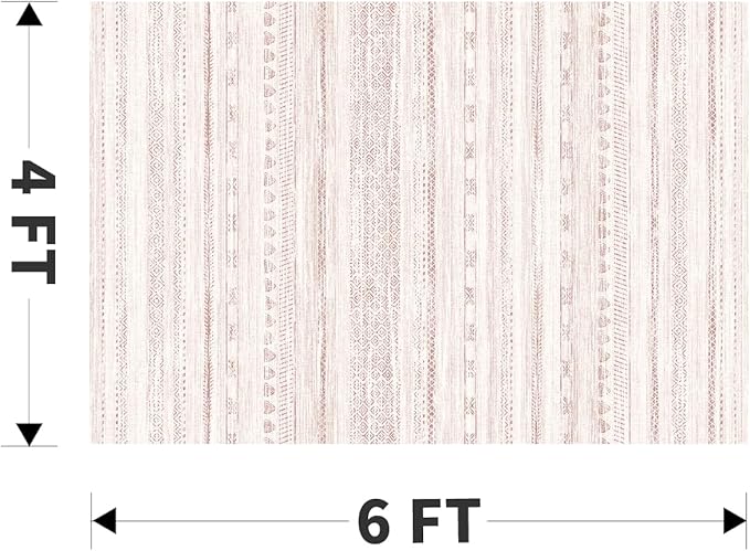 4x6 Pink Area Rugs for Living Room Machine Washable Rug Distressed Girls Nursery Rug Indoor Carpet Neutral Moroccan Boho Ultra Soft Area Rug for Bedroom Dining Room Playroom Office