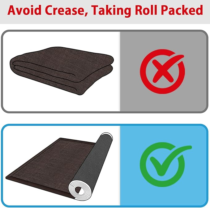 GOYLSER Non Slip Carpet Runners for Hallway, Absorbent Laundry Room Rug Runner Non Slip Washable,10ft Natural Jute Long Kitchen Mat Runner, Deep Brown