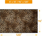 Leopard Rug 8x10 Large Living Room Area Rug Washable Non-Slip Leopard Print Bedroom Rug Modern Themed Indoor Carpet for Dining Room Foyer Apartment Den（8x10ft,Brown）