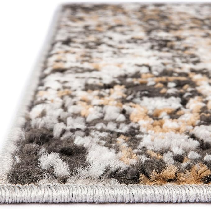 Rugs.com Leipzig Collection Rug – 8 Ft Runner Beige Low-Pile Rug Perfect for Hallways, Entryways
