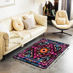 Bohemian Style 3x5 Area Rug Watercolor Rugs for Living Room | Victorian Decor Antique Washable Rug, Boho Floral Baroque Carpet Indoor Floor Mat