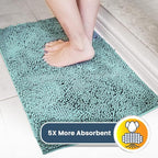 Muddy Mat® Shown on TV–Super Absorbent Microfiber Dog Door Mat for Muddy Paws, Non-Slip Washable Pet Rug, Quick Dry Chenille Entryway Carpet, Machine Washable Indoor Outdoor mat–Seafoam Green 35"x24"