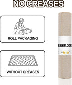 Ultra Thin Door Mat Indoor Entrance 24"x47", Low-Profile Indoor Door Mat, Non Slip Entry Mat Rubber Backing Unique Herringbone Design Inside Doormat Dirt Trapper Entryway Mats, Beige