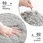 Grey Toilet Rug 22x24 Non Slip Fluffy Toilet Floor Mat U Shaped Washable Bathroom Contour Rug for Toilet Absorbent Thick Toilet Carpet