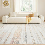 6x9 Area Rugs for Living Room Machine Washable Rug Distressed Indoor Carpet Neutral Moroccan Boho Rug Ultra Soft Area Rug for Bedroom Dining Room Playroom Office, Multi-Color