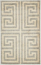 Unique Loom Athens Collection Classic Geometric Modern Border Design Area Rug (2' 0 x 3' 0 Rectangular, Gray/ Beige)