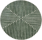GLN Rugs Contemporary Collection - Machine Washable Area Rug, Contemporary Washable, Non Slip, Low Pile Chenille Rug, Living Room, Bedroom, Kitchen Rug (5'3" Round Beige Green)