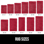 GORILLA GRIP Bath Rug Mat, Thick Soft Absorbent Chenille, Quick Dry Microfiber Mats, Rubber Backing Washable Shower Floor Rugs, US Designed Bathroom Bathmat Home Decor Accessories, 24x17, Red