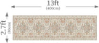 Enkor Runner Rugs for Hallway, 2.6x13 Washable Soft Boho Non Slip Floor Rugs for Kitchen, Modern Mat for Living Room Bedroom Entryway Beige & Orange