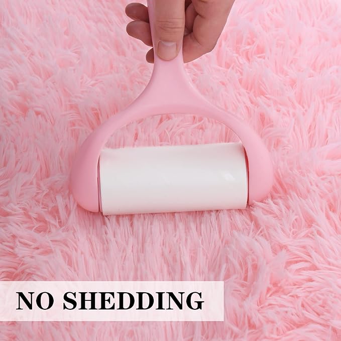 duduta 6x9 ft Pink Rectangle Fluffy Rug, Shag Fuzzy Plush Rectangle Carpet for Bedroom Nursery Living Room Home Decor