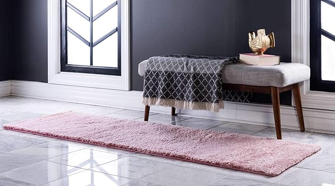 Unique Loom Solo Collection Area Rug - Calabasas (2' 2" x 13' Runner, Pink)