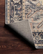 Loloi Hathaway Collection HTH-01 Navy/Multi 3'-6" x 5'-6", .25" Thick Accent Rug, Soft, Durable, Printed, Modern, Low Pile, Non-Shedding, Easy Clean, Living Room Rug